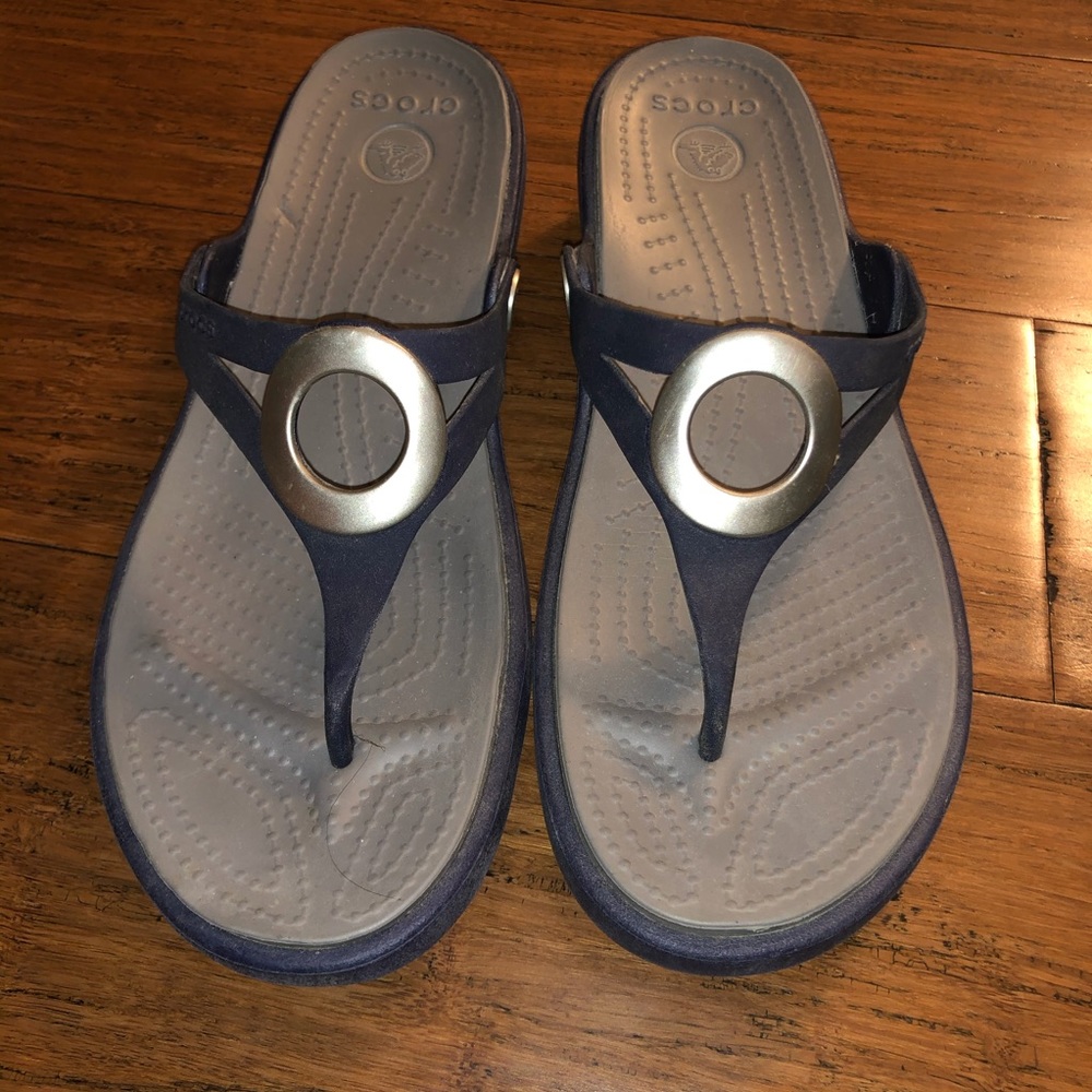 Crocs Gray and Blue Sandals